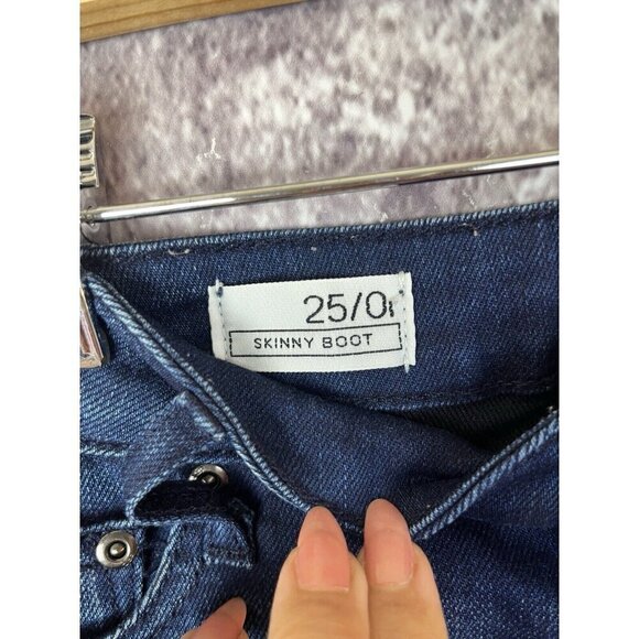 Gap Jeans Womens 25 / 0 r 1969 Blue Skinny Bootcut Low Rise 70s Boho Retro City - Picture 4 of 12